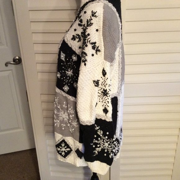 Hand Knitted Vintage Oversize Funnel Neck Sweater - Picture 10 of 16